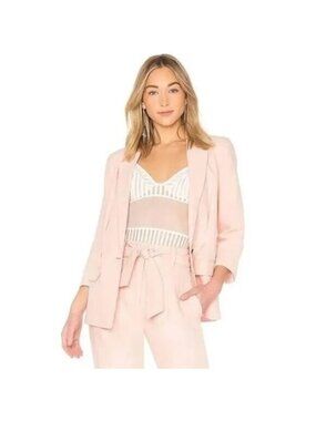 Joie Lian Blazer Jacket Rose Blush Tailored Look With Single-Button Closure